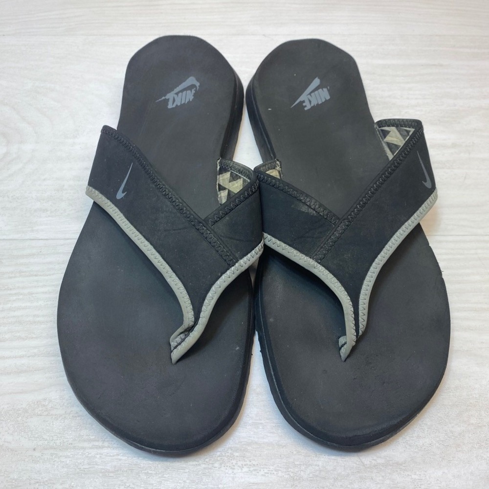 Nike Mens 13 Flip Flop Sandals Thong Black Synthetic 307812-018 Beach Casual